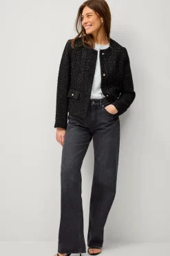 Ellos Blazere & Veste>Collection Jakke i bouclé Sort