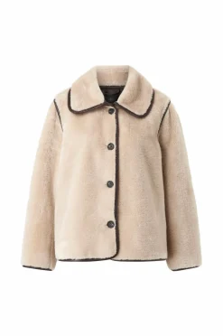 Ellos Collection Jakke i imiteret pels beige Clearance