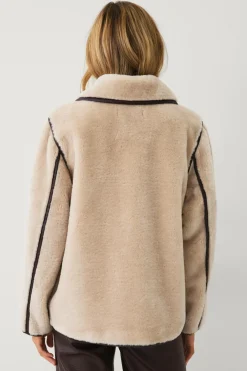 Ellos Collection Jakke i imiteret pels beige Clearance