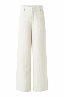 Ellos Collection Jakkesætsbukser med brede ben og høj talje hvid New