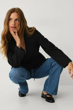 Ellos Collection Jakke uden revers sort Sale