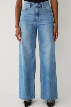 Ellos Collection Jeans med brede ben og høj talje Mellemblå vasket Hot