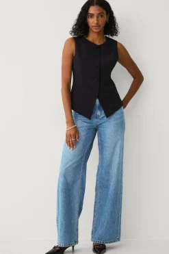 Ellos Collection Jeans med brede ben og høj talje Mellemblå vasket Hot