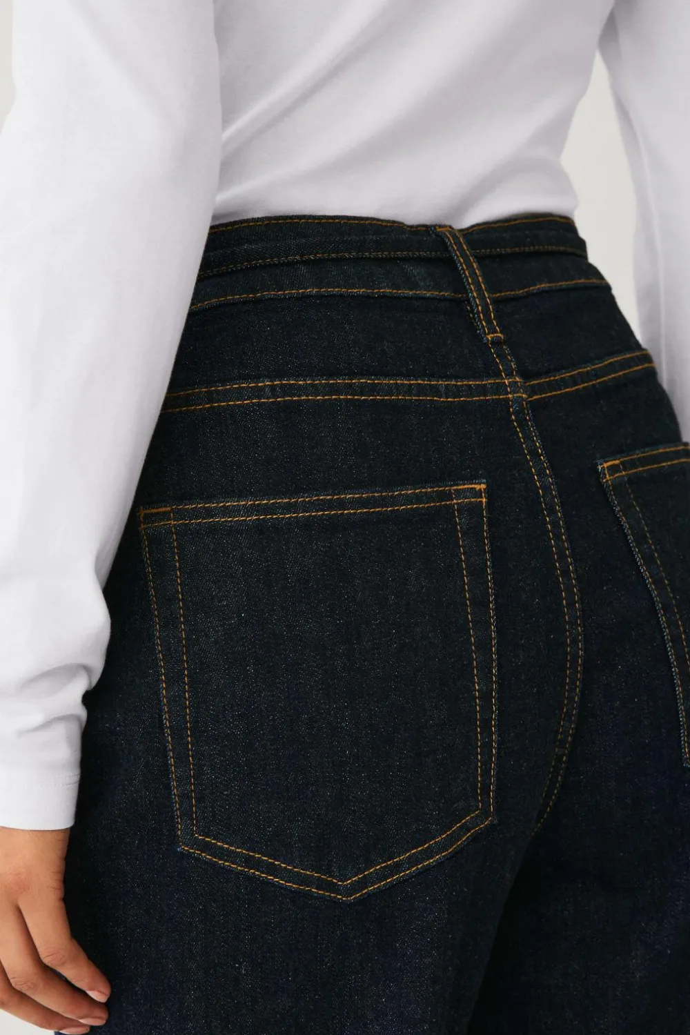 Ellos Collection Jeans med brede ben og bindebånd i taljen Skyllingvask Discount