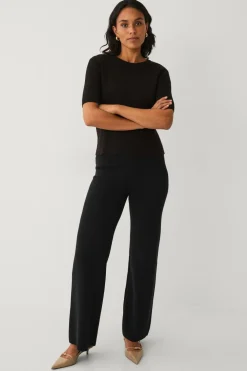 Ellos Collection Jerseybukser med brede ben sort Online