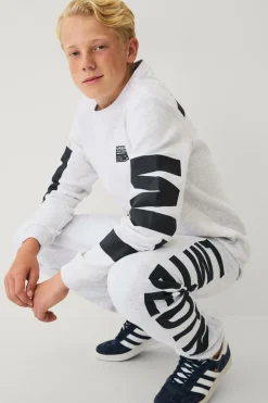 Ellos Collection Joggingbukser med print Gråmelange Discount