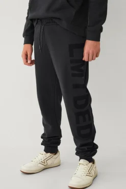 Ellos Bukser & Leggings>Collection Joggingbukser med print mørkegrå