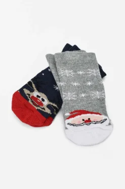 Ellos Collection Julestrømper 2-pak Blå + grå Discount