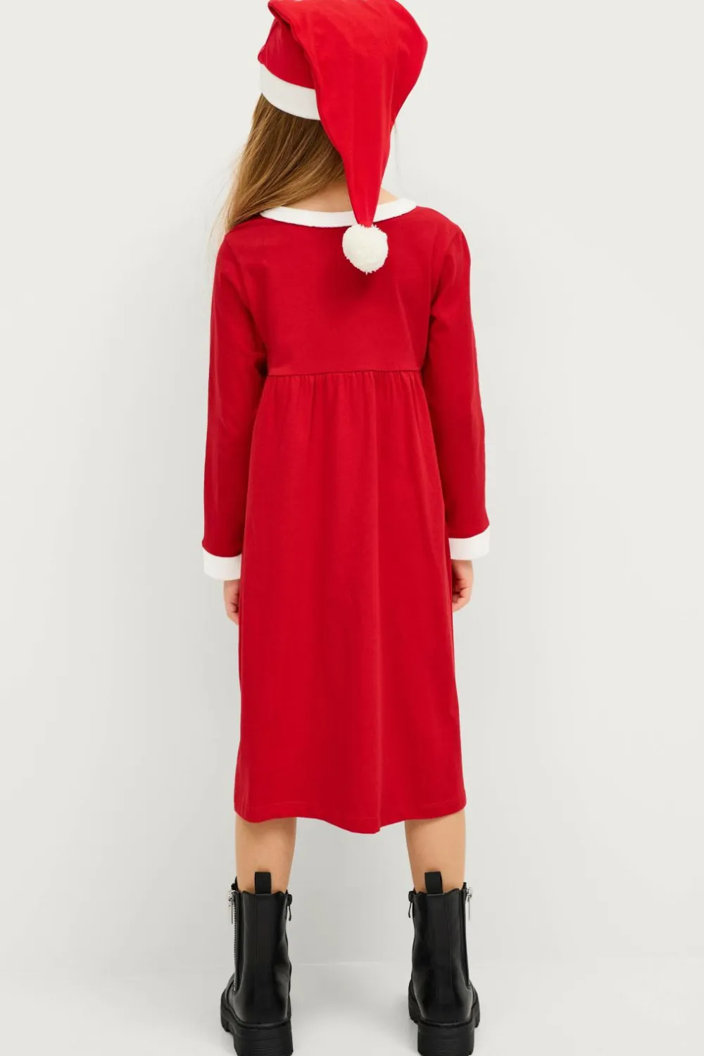 Ellos Kjoler>Collection Julemandsdragt Santa Dress Tangorød/mk rød