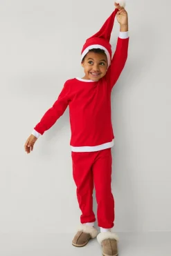 Ellos Sæt Til Børn>Collection Julemandskostume med hætte Tangorød