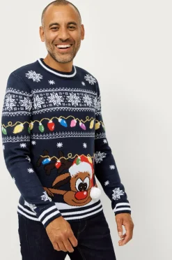 Ellos Trøjer>Collection Juletrøje Blue/misty grey