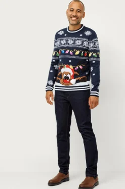 Ellos Trøjer>Collection Juletrøje Blue/misty grey