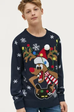 Ellos Trøjer & Cardigans>Collection Juletrøje Christmas Mørkeblå