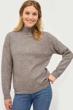 Ellos Basistøj>Collection Jumper med en høj krave Gråbrun
