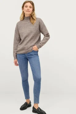 Ellos Basistøj>Collection Jumper med en høj krave Gråbrun