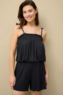 Ellos Strandtøj>Collection Jumpsuit med smockdetalje Sort