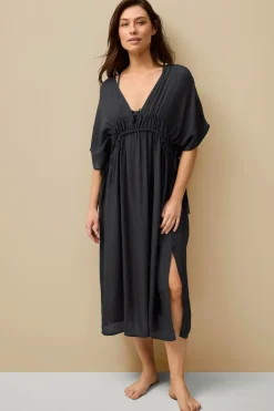 Ellos Collection Kaftan med snøre Strandkjole Sort New