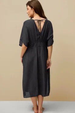 Ellos Collection Kaftan med snøre Strandkjole Sort New