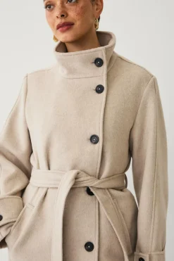 Ellos Collection Kappe med bælte Beige melange New