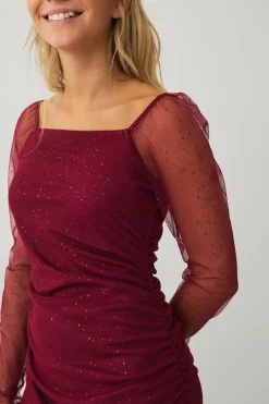 Ellos Collection Kjole i mesh Rød Best