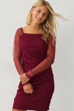 Ellos Collection Kjole i mesh Rød Best