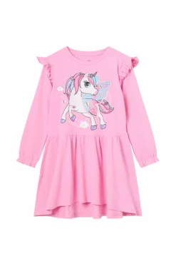 Ellos Collection Kjole med volant Lyserød Enhjørning Clearance