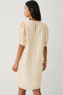 Ellos Collection Kjole med strukturmønstre creme Hot