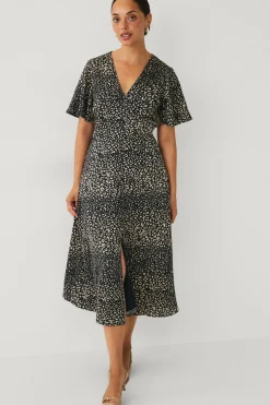 Ellos Kjoler>Collection Kjole i satin Leo AOP