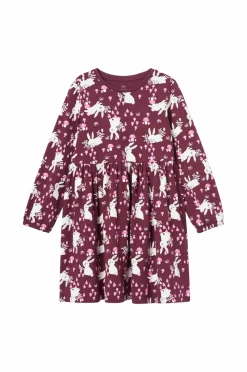 Ellos Kjoler>Collection Kjole Daphne Vinrødmønstret