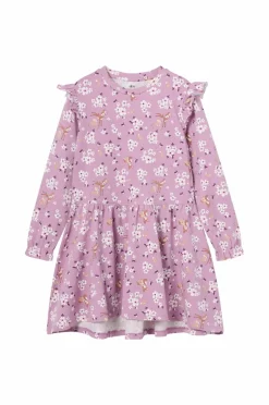 Ellos Kjoler>Collection Kjole med volant Lilla mønstret