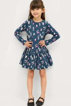 Ellos Kjoler>Collection Kjole Viola Blåmønstret