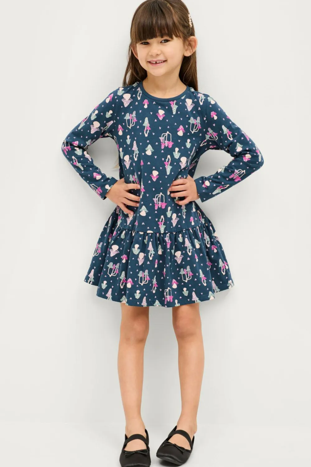 Ellos Kjoler>Collection Kjole Viola Blåmønstret