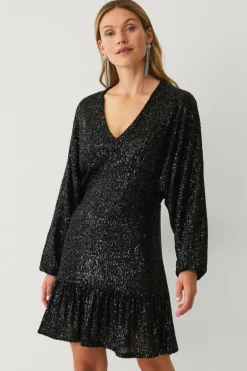 Ellos Collection Kjole med pailleter sort Hot