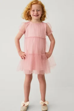 Ellos Festtøj|Kjoler>Collection Kjole i mesh rosa