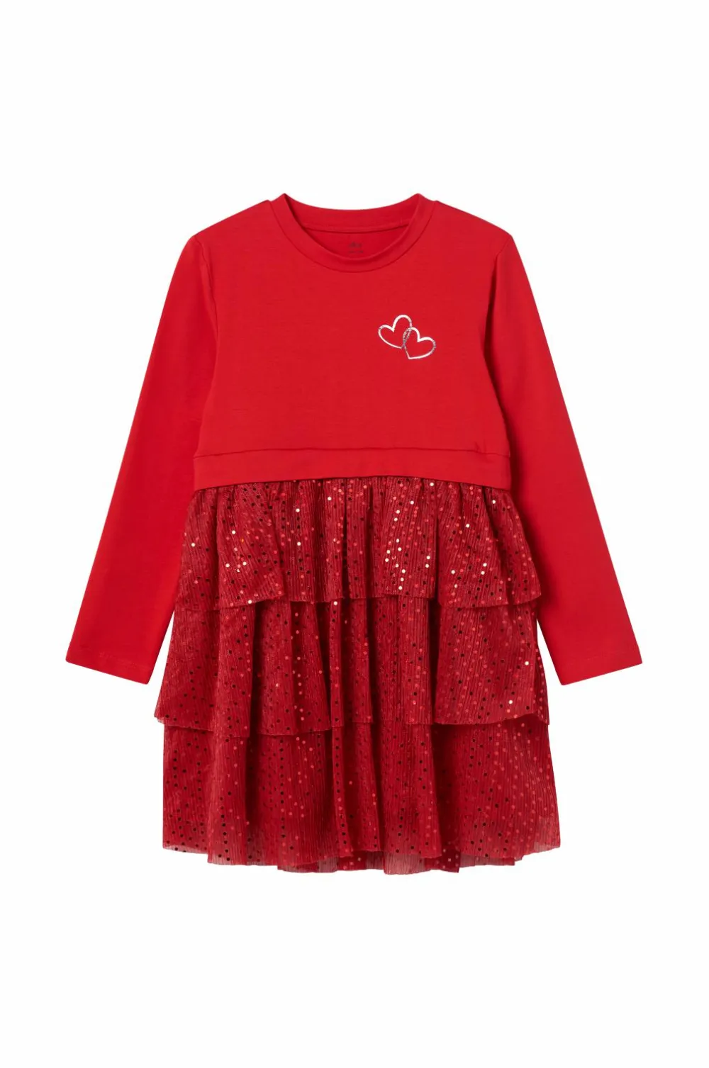 Ellos Festtøj|Kjoler>Collection Kjole Elsa Rød med glitter nederdel