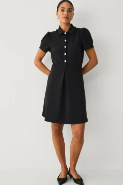 Ellos Collection Kjole i jersey med rhinstenknapper sort Best