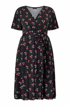 Ellos Collection Kjole Sort kirsebær aop Outlet