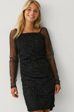 Ellos Collection Kjole i mesh sort Sale