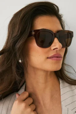 Ellos Collection Klassiske chunky solbriller Brun Online
