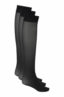 Ellos Strømper>Collection Knæstrømper 55 DEN 3-pak Sort