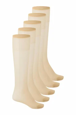 Ellos Strømper>Collection Knæstrømper 20 DEN 5-pak Beige