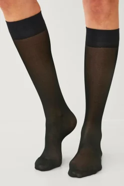 Ellos Collection knæstrømpe Light support Sort