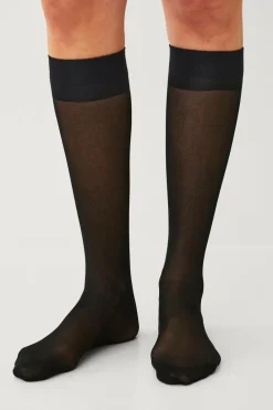 Ellos Collection knæstrømpe Light support Sort