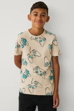 Ellos Toppe & T-Shirts>Collection Kortærmet t-shirt Beige gaming