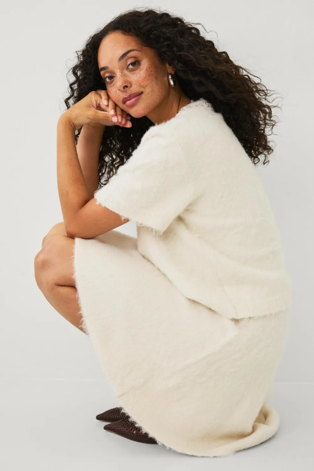 Ellos Nederdele>Collection Kort nederdel cremehvid