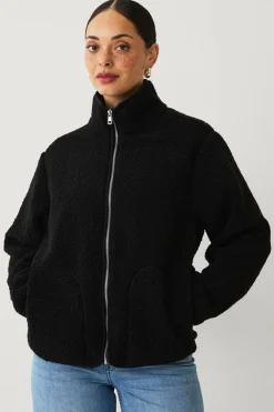 Ellos Jakker & Frakker>Collection Kort fleecejakke Sort