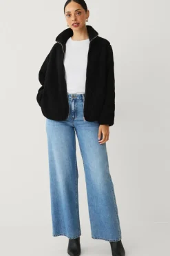 Ellos Jakker & Frakker>Collection Kort fleecejakke Sort