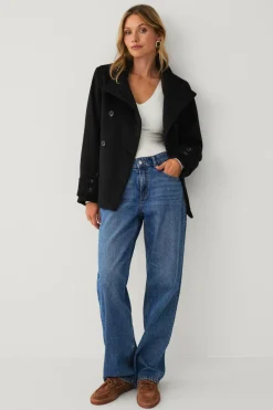 Ellos Jakker & Frakker>Collection Kort dobbeltradet frakke sort