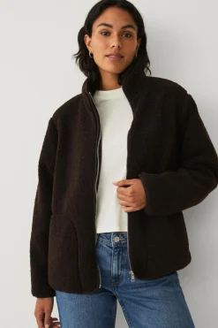 Ellos Jakker & Frakker>Collection Kort fleecejakke Brun