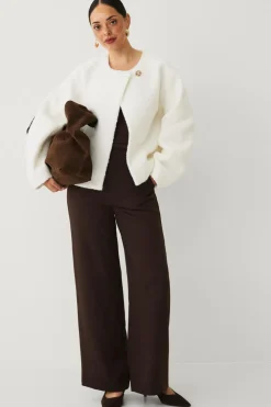 Ellos Collection Kort jakke med struktur creme Clearance